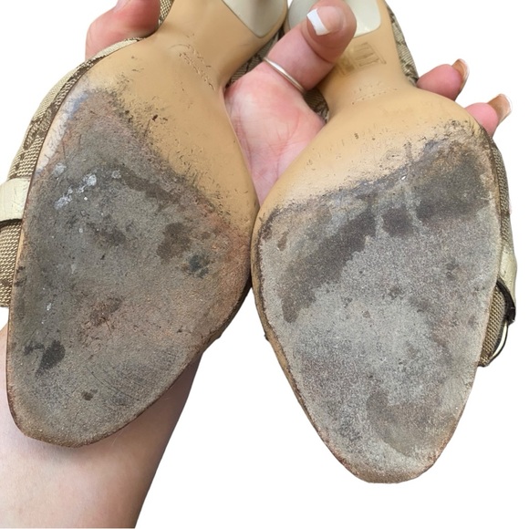 Gucci Beige GG Canvas Hollywood Horsebit D'orsay Pumps Size:7.5 - Picture 12 of 13